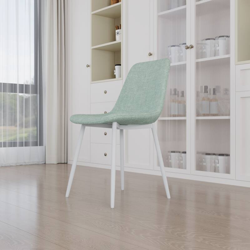 Linen 4 Piece Kitchen Dining Chair Set with Cushions, Metal Legs, Anti Scratch Foot Pads for Dining Room Kitchen Living Room