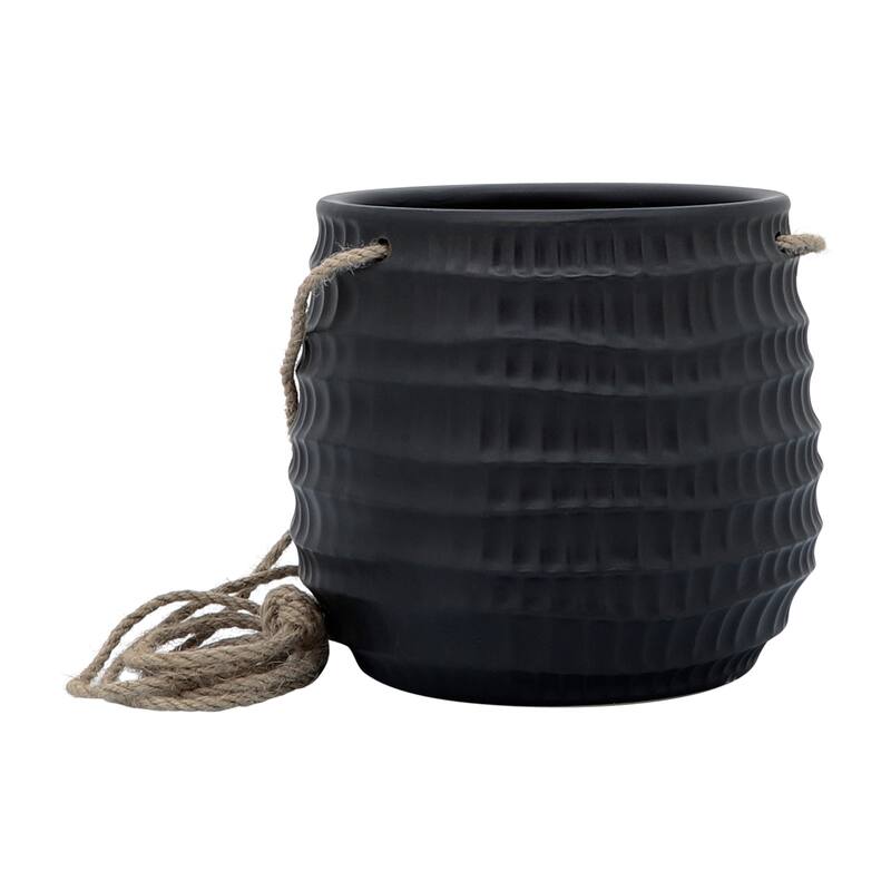 Sagebrook Home Neutral Textured Ceramic Hanging Planter