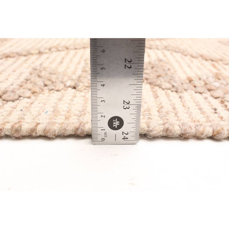 ECARPETGALLERY Braid weave Sienna Beige Wool Rug - 5'2 x 7'4