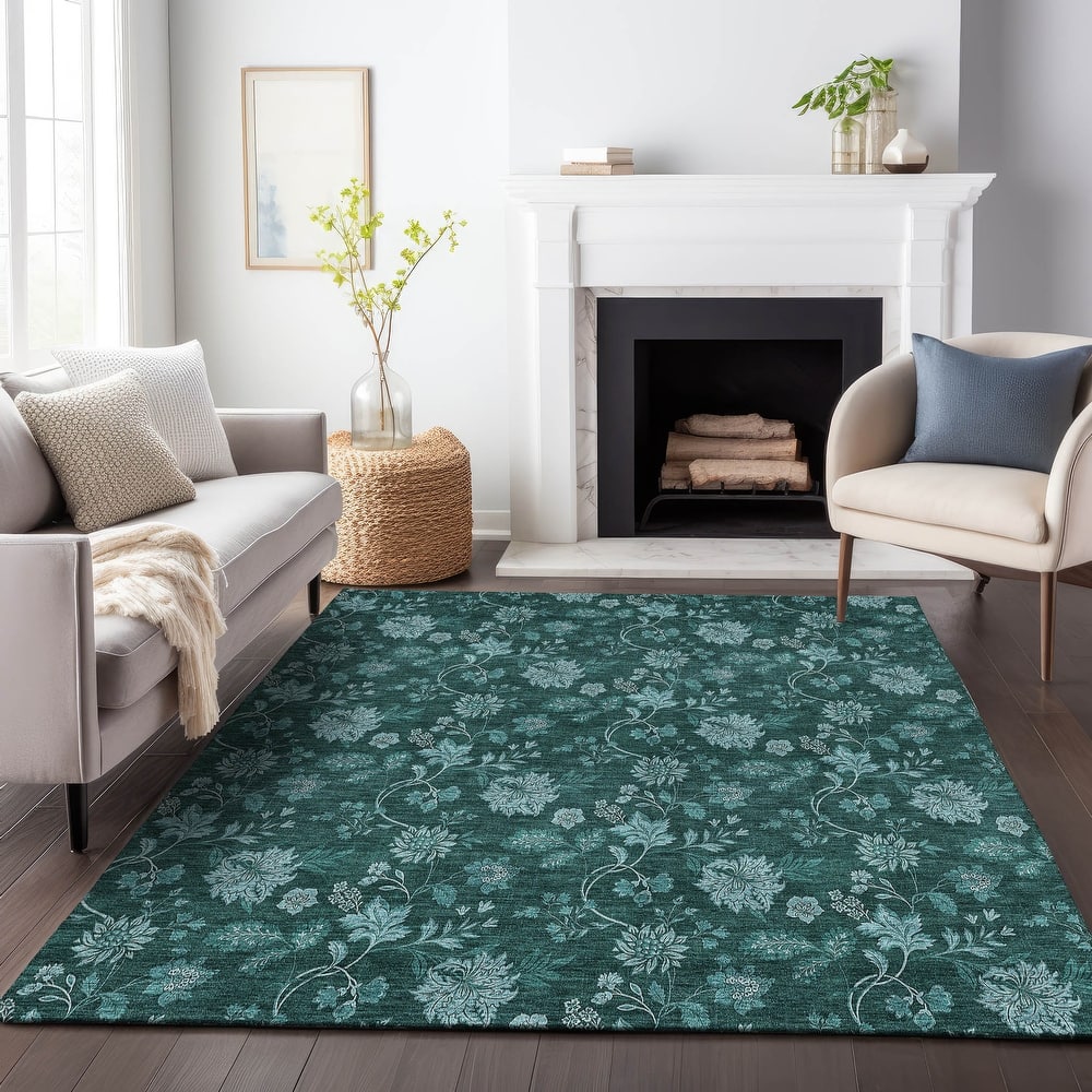 Premium Washable Super Soft Floral Borderless Mayfield Rug