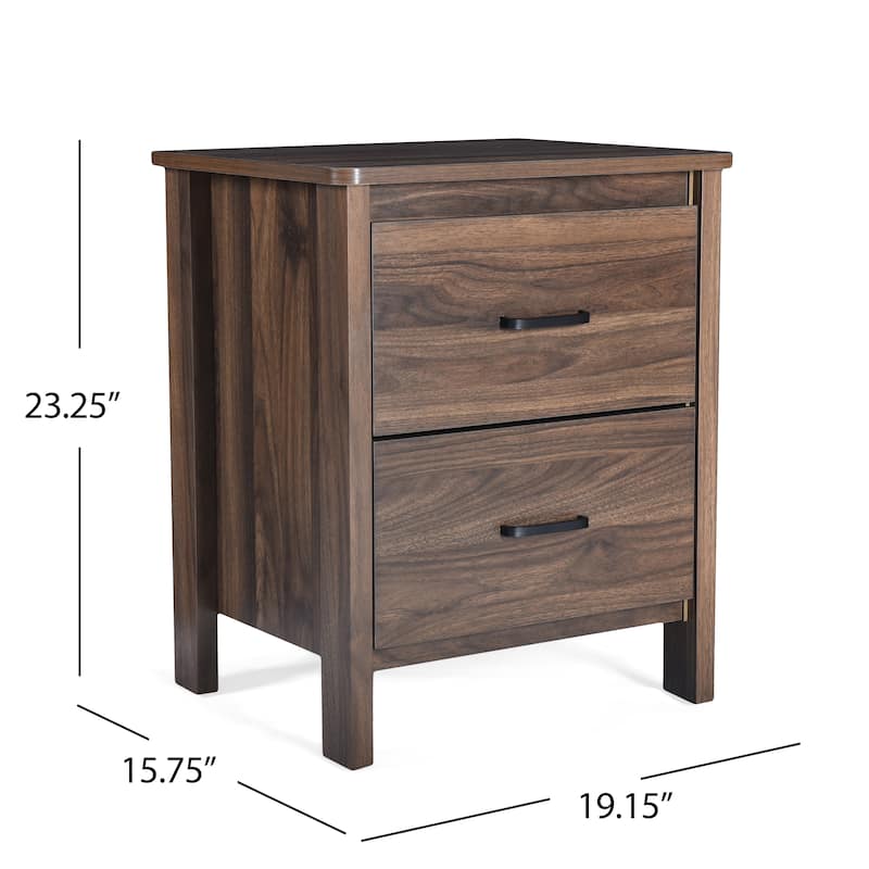 Olimont Contemporary 2 Drawer Nightstand by Christopher Knight Home