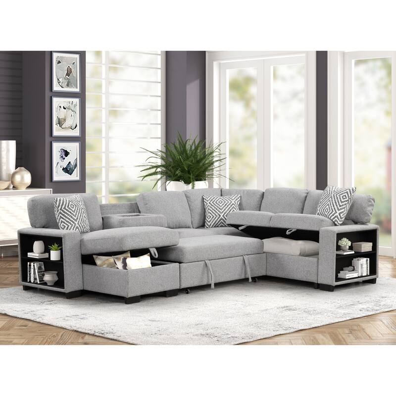 Cairo Sectional Gray / Beige