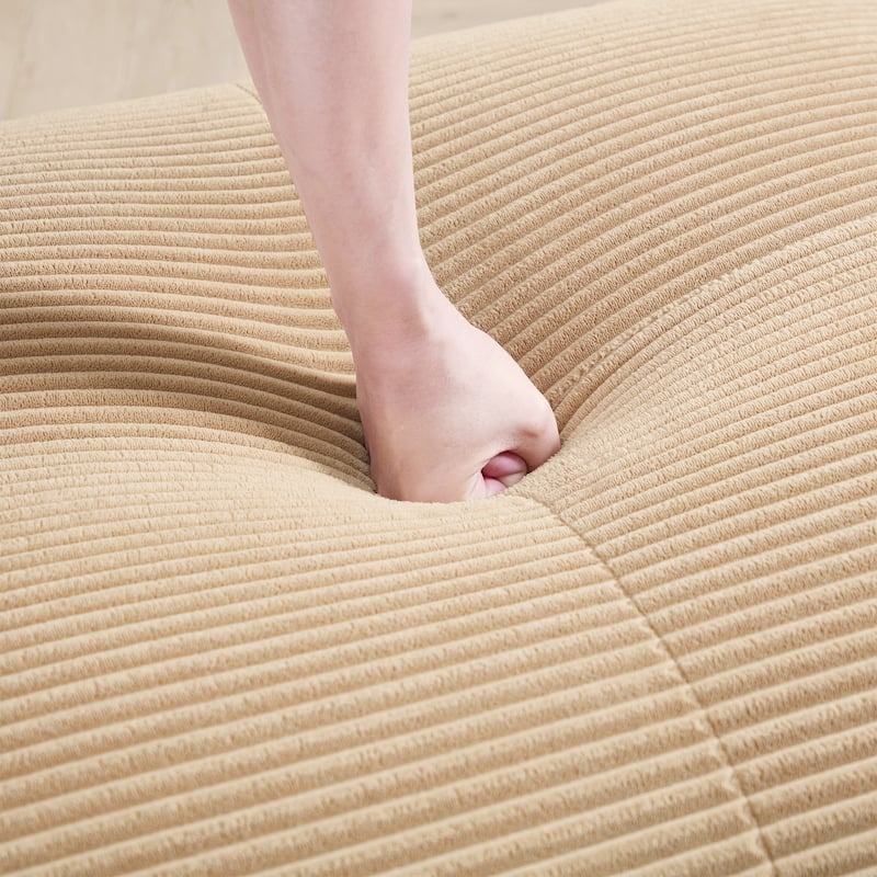 Anmytek Modern 3 Seat Modular Corduroy Sofa Camel No Assembly Sectional Couch