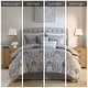 preview thumbnail 3 of 12, Harbor House Hallie 6-piece Grey Damask Pattern Cotton Comforter Set