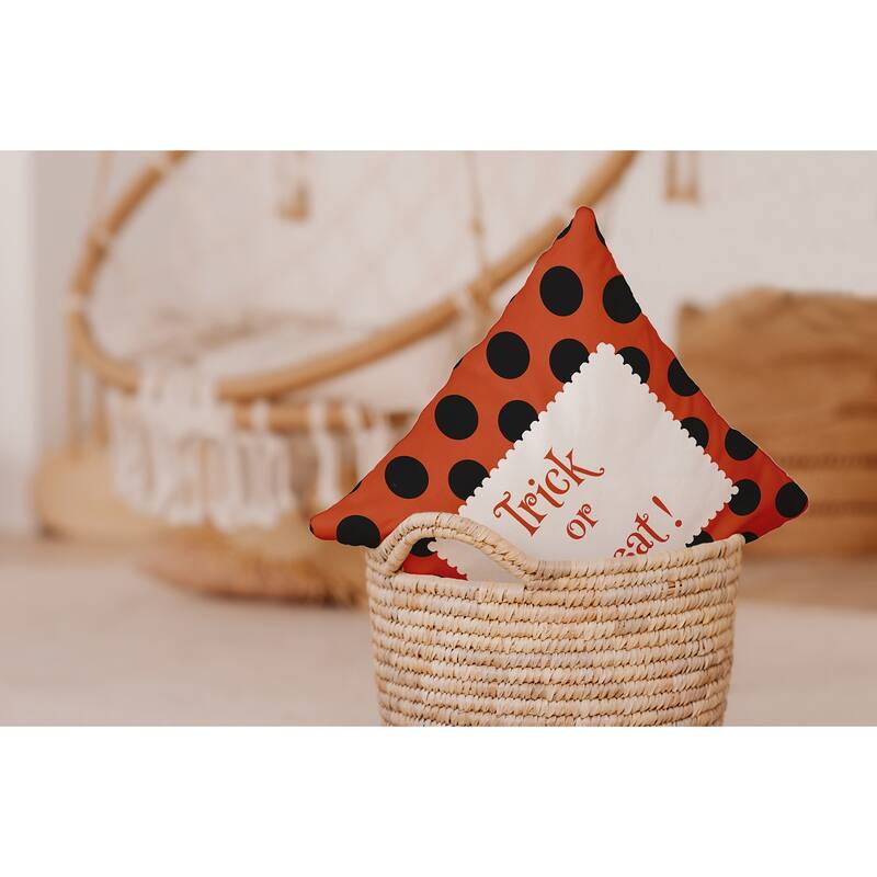 Halloween Trick or Treat Dots Accent Pillow
