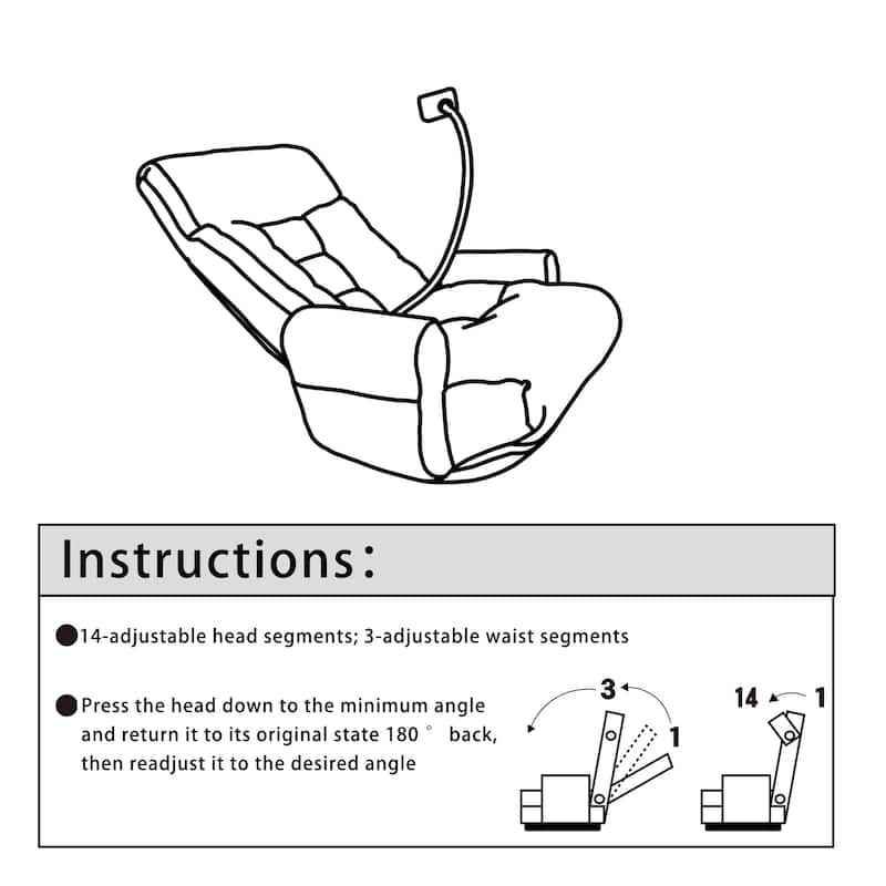Gray Upholstered 360° Swivel Manual Leisure Recliner with Mobile Phone Holder, Adjustable Headrest and Backrest