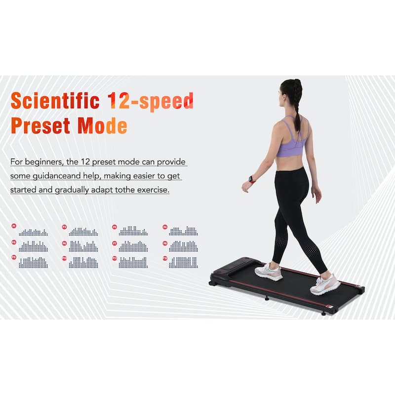 Walking Pad Under Desk Treadmill for Home Office, 2.5HP Walking Treadmill With Incline 0.5-4MPH 265LBS Capacity Treadmill