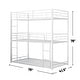 preview thumbnail 3 of 3, Metal Triple Twin Bunk Bed with 2 Ladders in White