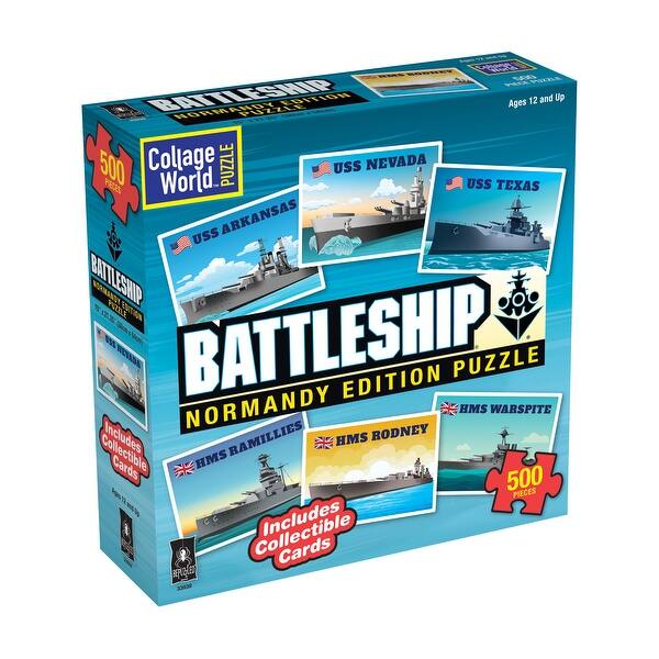 slide 2 of 7, Collage World Puzzle - Battleship Normandy Edition Puzzle - 500 Pcs - N/A