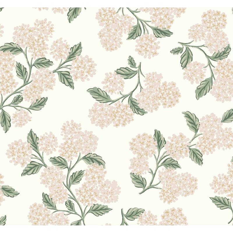 Rifle Paper Co.Hydrangea Beige & Pink Wallpaper