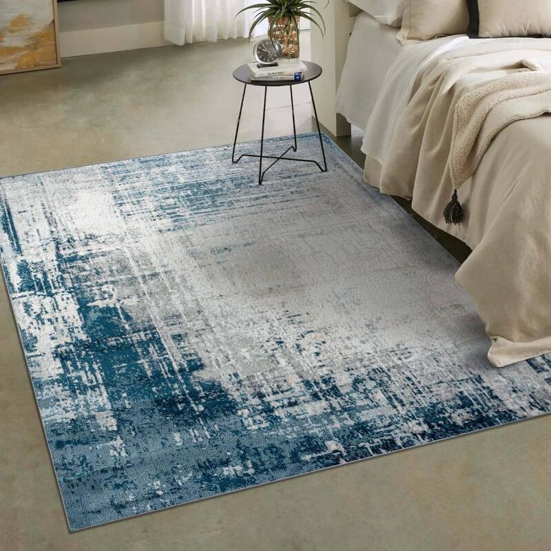 Luxe Weavers Modern Crosshatch Pattern Distressed Abstract Area Rug Carpet