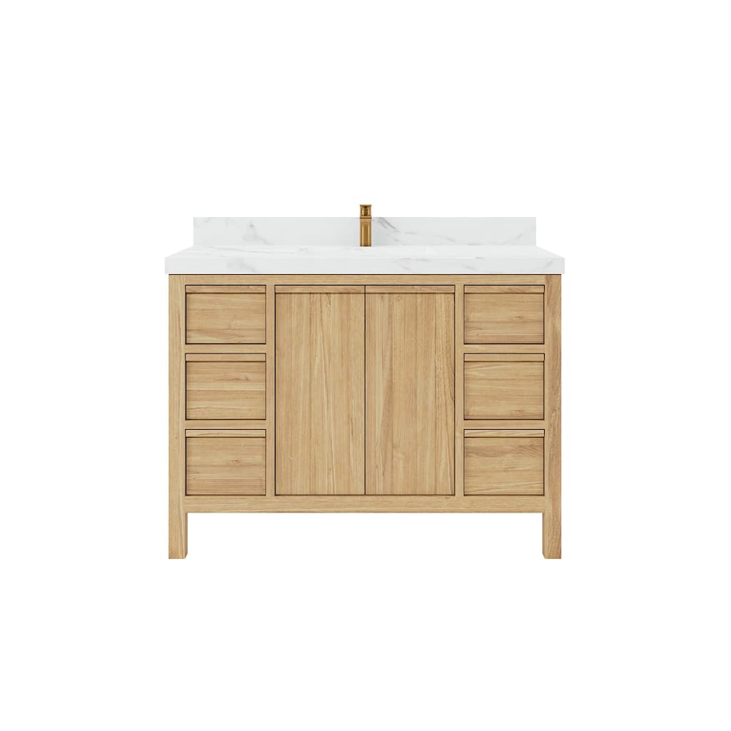 Willow Collections 48 in. W x 22 in. D Elizabeth Solid Teak Single Sink Bathroom Vanity with Countertop