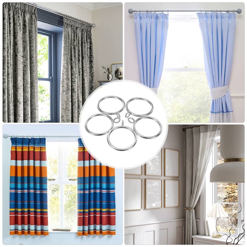 44-Pack Curtain Rings W Eyelet, 1.5 Inch I D Metal Rings for Curtain