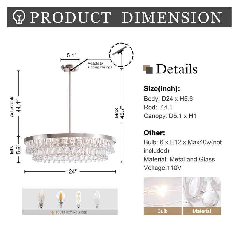 Viviana Crystal 6-light Chandelier