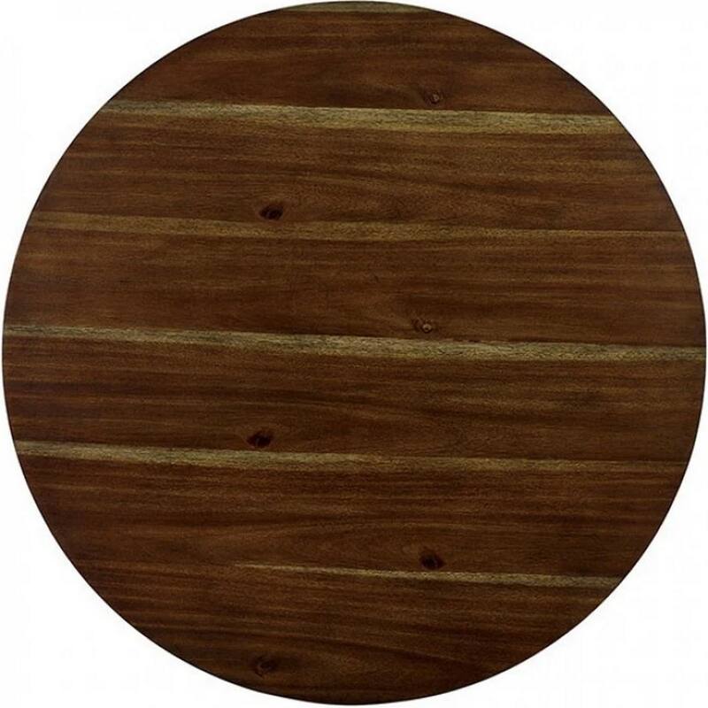 3 Piece Round Dining Table and Leatherette Chair Set, Brown