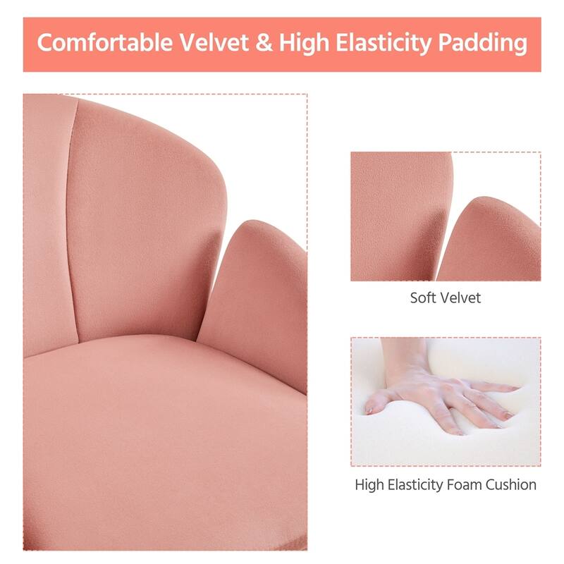 Yaheetech Modern Swivel Rolling Desk Chair Makeup Vanity Chair for Home Office