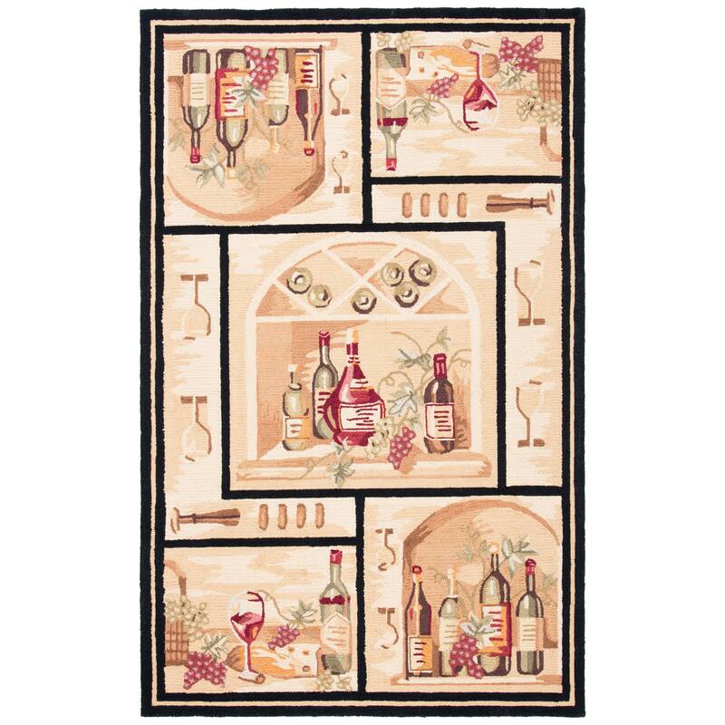 SAFAVIEH Handmade Chelsea Ardie French Country Wool Rug - 6' x 9' - Gold/Multi