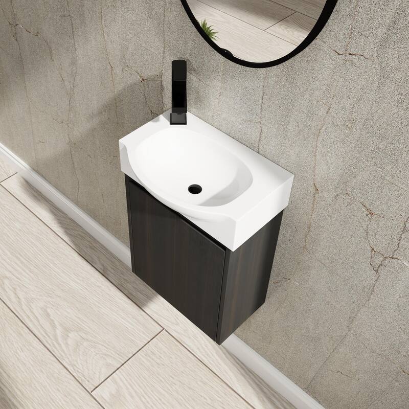 BNK 16"/20"/24"/30"/36" Single Sink Bathroom Vanity with Soft Close Door and Shelf