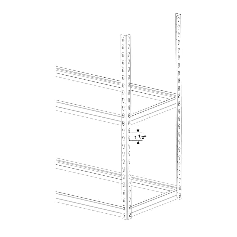 King's Rack 5-Tier White Steel Storage Rack Boltless Shelving Tier Height Adjustable 30" W x 12" D x 60" H.