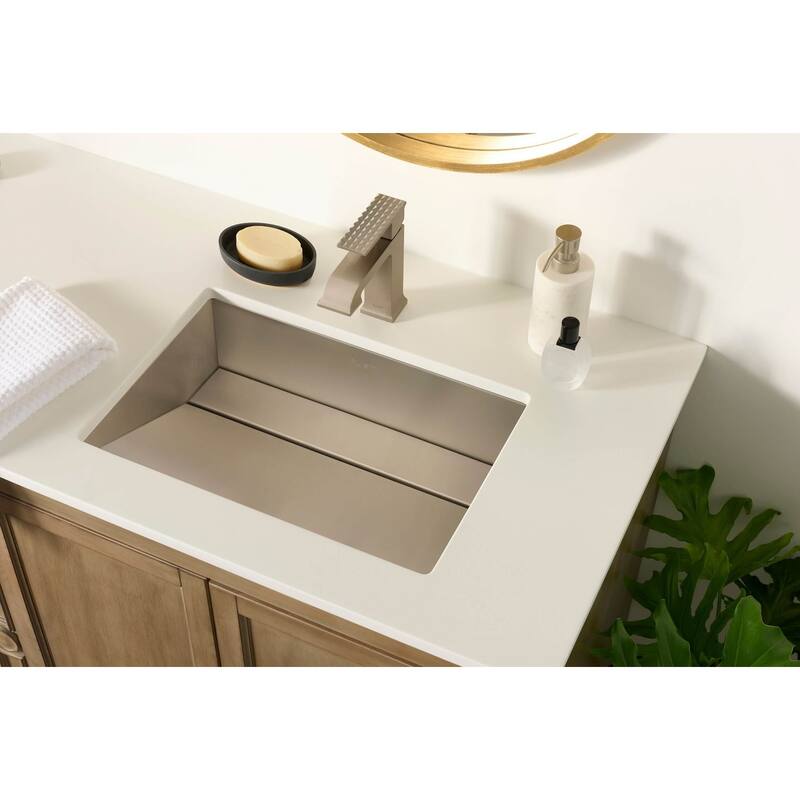 Ruvati Decora Single Handle Square Stacked Short Bathroom Faucet in Brushed Nickel - RVF5132BN - 7'6" x 9'6"