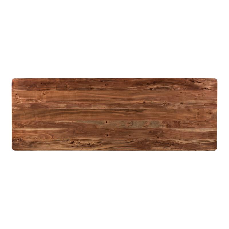 Aurelle Home Solid Caramel Industrial Bar Table