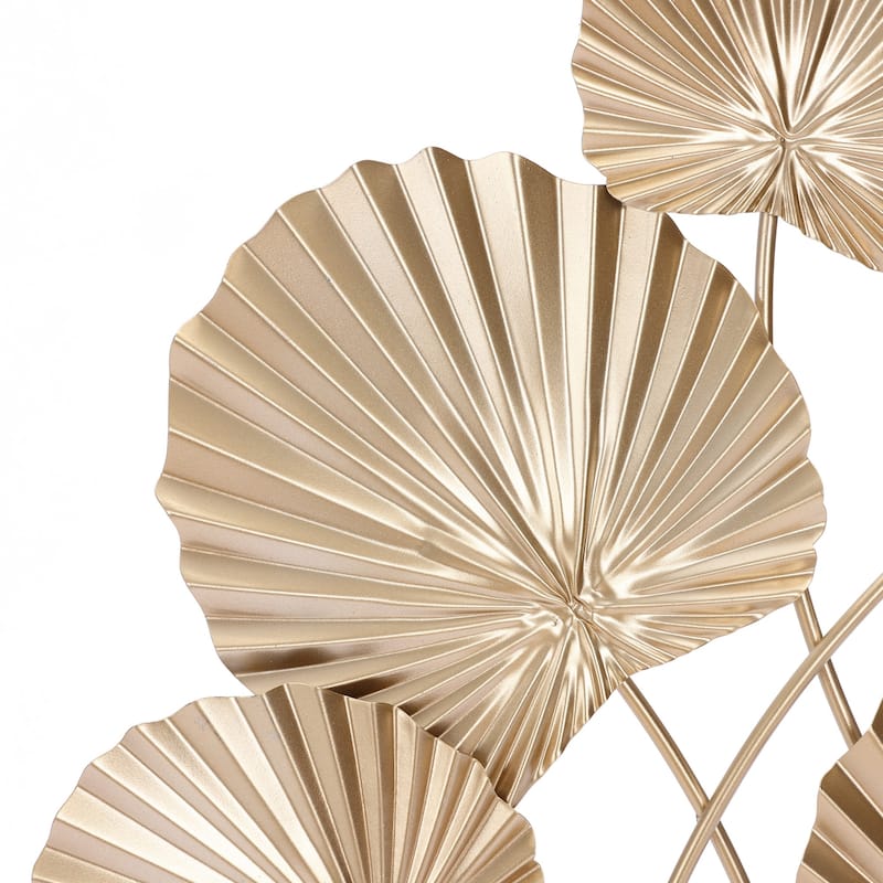 Seven Gold Palm Leaf Metal Wall Art Decor