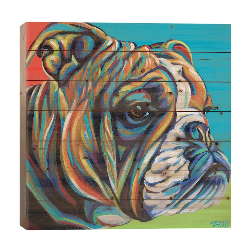 Dog Friend I Print On Wood by Carolee Vitaletti - Multi-Color - 26x26x1.5