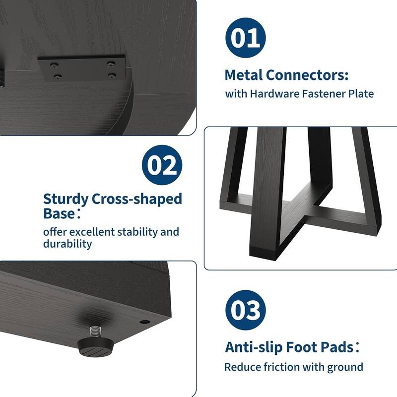 47 Inch Kitchen Round Dining Table for 4-6 for Kitchen, Apartment (Table Only)