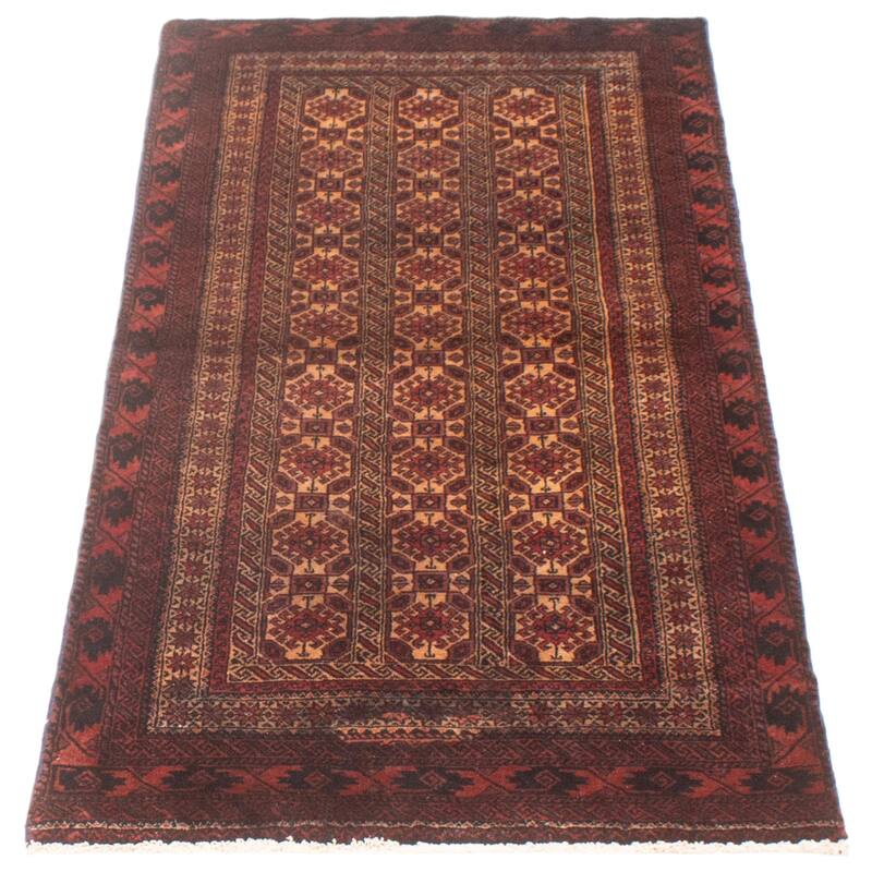 ECARPETGALLERY Hand-knotted Royal Baluch Beige Wool Rug - 3'1 x 6'7