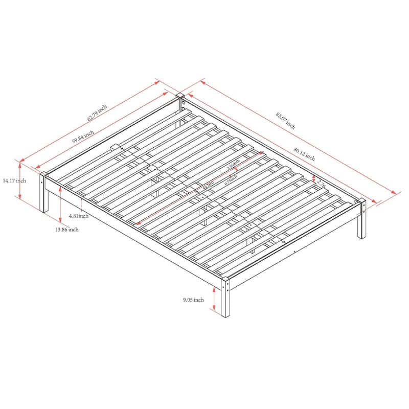 Basic Pine Platform Bed