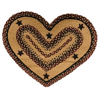 Handcrafted Blackberry Star Braided Jute Heart Rug 20x30 - Bed Bath ...