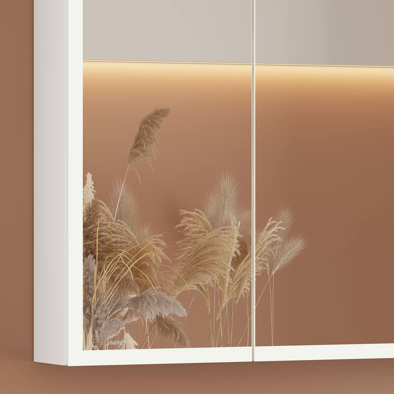 Eco-Friendly LED Light Mirror Adjustable FogResistant Storage Solution - 45.9"x34.6"