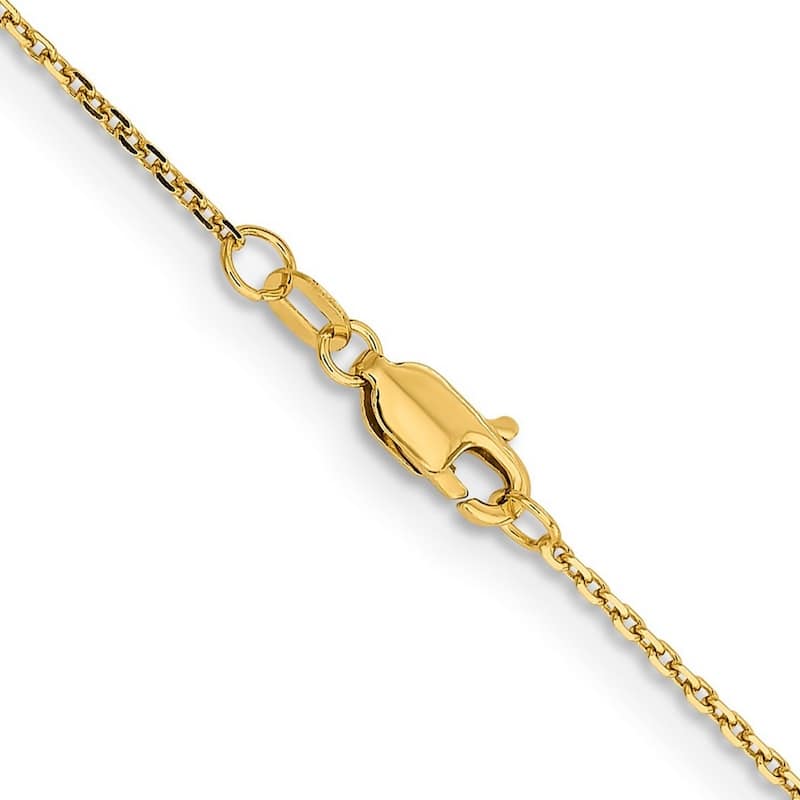 Curata Italian 14k Yellow Gold 1.4 mm Diamond-cut Cable Chain Necklace (Lobster) Options: 16 18