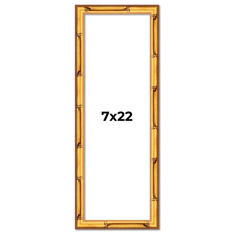 7x22 Frame Gold Bamboo Picture Frame Modern Photo Frame Includes UV Acrylic Shatter Guard Front Acid Free Foam Backing Board