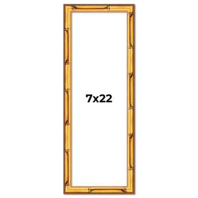 7x22 Frame Gold Bamboo Picture Frame Modern Photo Frame Includes UV Acrylic Shatter Guard Front Acid Free Foam Backing Board