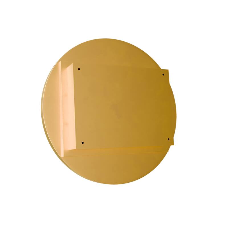 23.6 Inch Surface Mount Round Medicine Cabinet with Mirror and Adjustable Shelves Black Wall Mirror with Storage for Bathroom