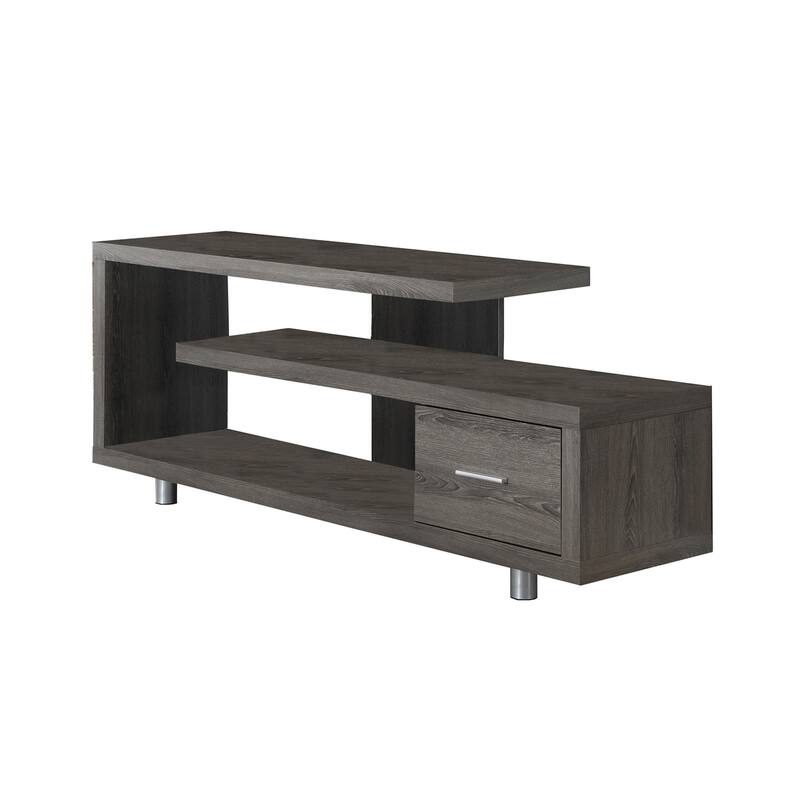 60 Inch TV Stand with Storage Cabinet, Art-Deco Design Entertainment Center, Three Spacious Shelves, Fits 80-89 inch TVs