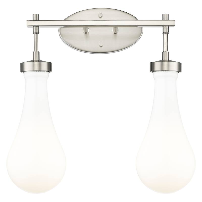 Innovations Lighting Downtown Urban - Owego - 2 Light 17" Wall-Mounted Bath Vanity Light - Satin Nickel, Gloss White