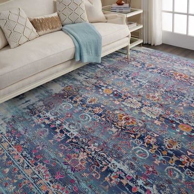 Nourison Vintage Kashan Distressed Medallion Area Rug