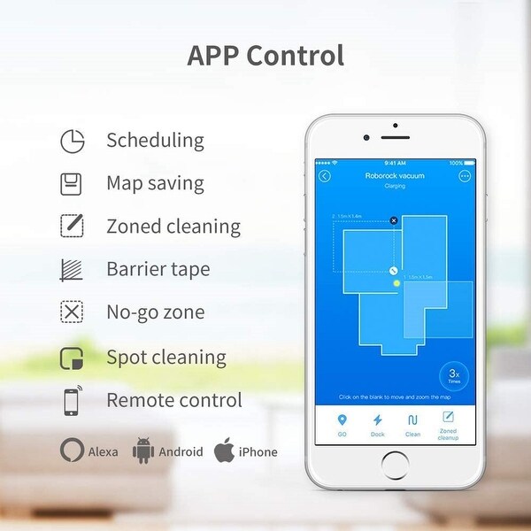 Roborock S5 Robot Vacuum and Mop Smart Navigating Robotic Vacuum