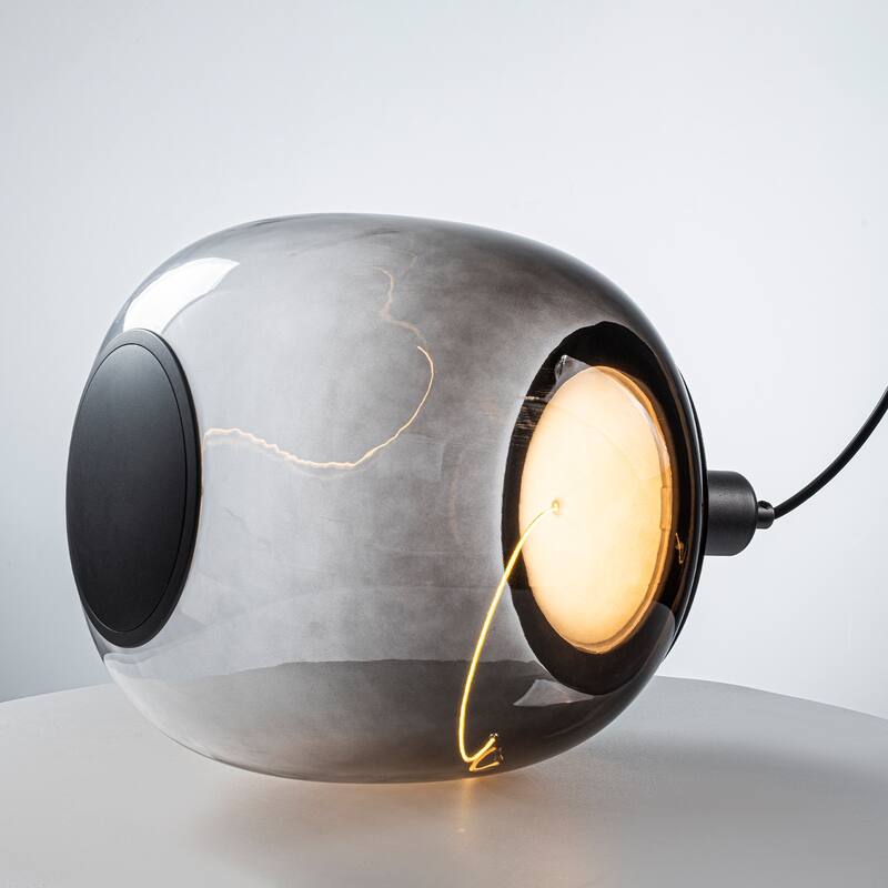 Smoke Gradient Clear Plastic LED Globe Pendant Light