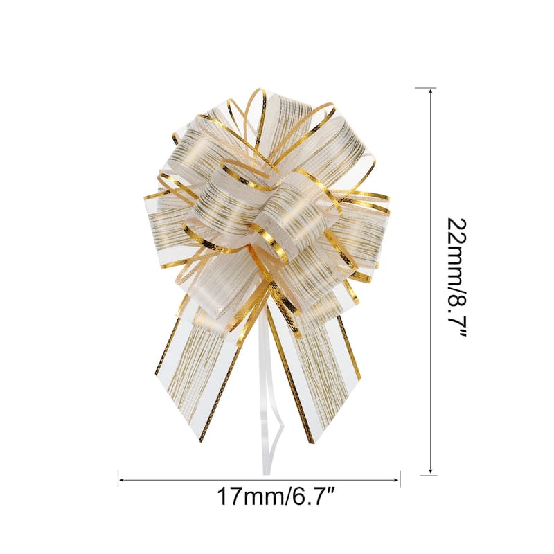 10pcs 7 Inch Large Pull Bow Gift Wrapping Bows Ribbon Organza - Cream White - 7 Inch