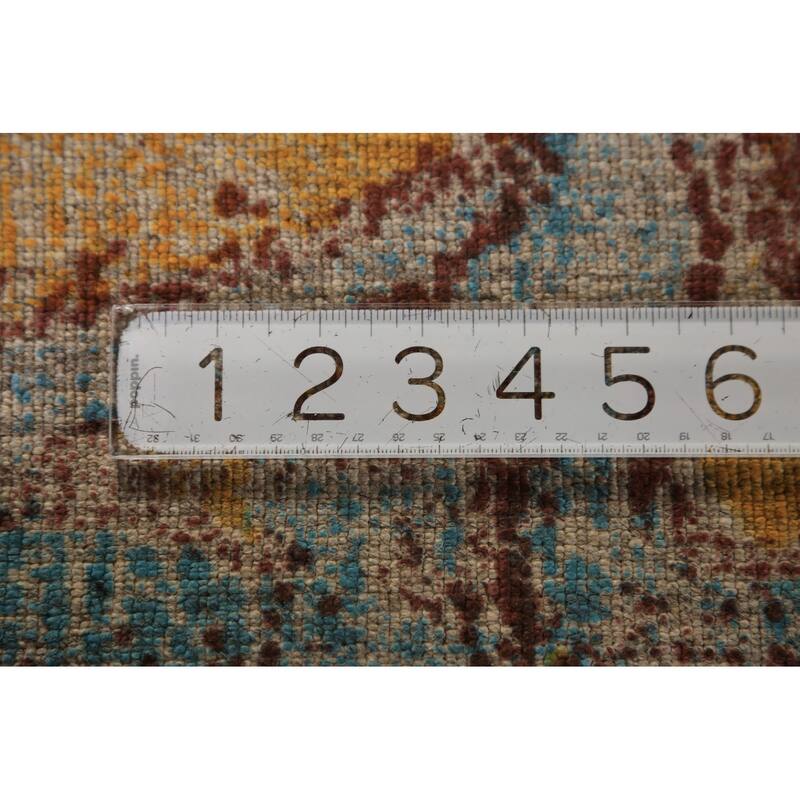 All-Over Abstract Indian Area Rug Handmade Wool Carpet - 5'4"x 7'7"