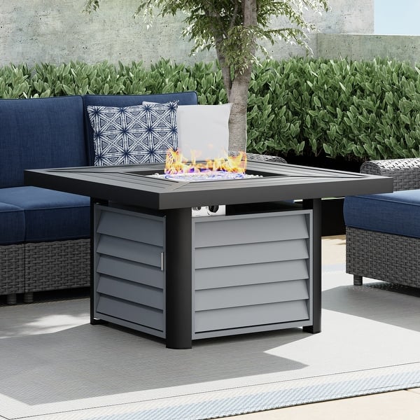 Corvus Abruzzo 42 Inch Square Aluminum Propane Fire Pit Table On Sale Overstock 24040128