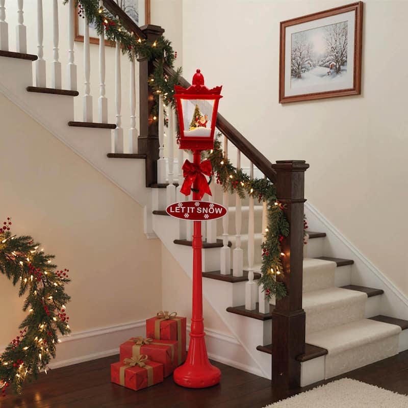 Costway 8 ft Musical Christmas Streetlight with Warm White LED Lights - See Details