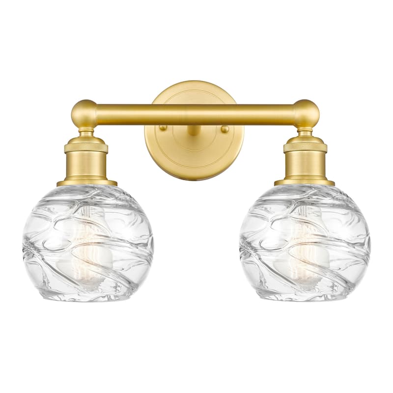 Innovations Lighting 616-2W-11-15 Athens Vanity Athens Deco Swirl 2 - Satin Gold / Clear Deco Swirl