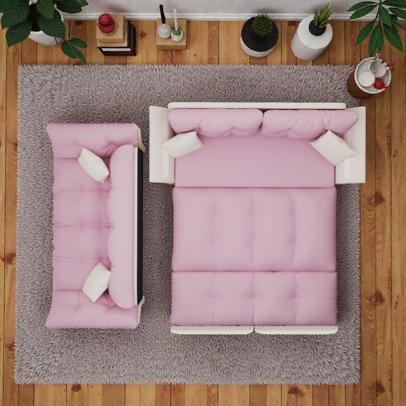 74.8 Inch Queen Pull Out Sofa Bed, 3 in 1 Convertible Velvet Sleeper Loveseat with Tufted Cushions