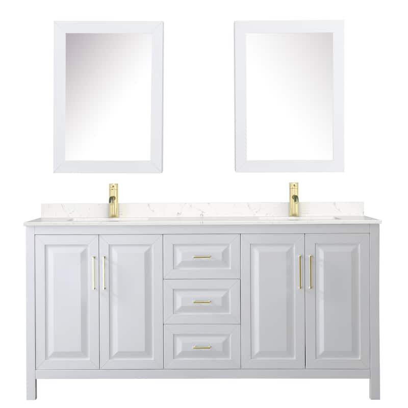 Daria 72 Inch Double Vanity, Cultured Marble Top, Medicine Cabinets