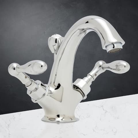 Brighton Single Hole Lever Style Two Handles Traditional Bathroom Faucet With Pop-up Drain Assembly