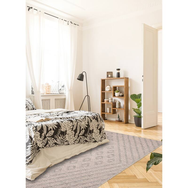 ECARPETGALLERY Braid weave Sienna Grey Wool Rug - 6'1 x 8'5